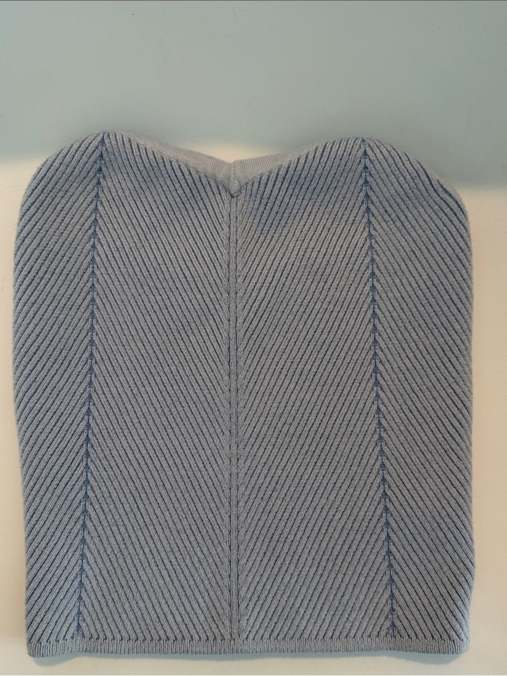 aerie Powder Blue Ribbed Strapless Knit Tube Top